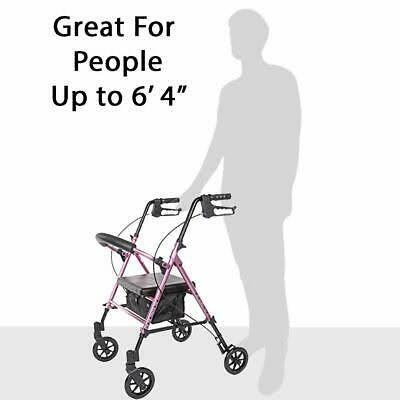 Pink Aluminum Rolling Walker Y4773