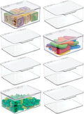 Clear 8 Pack Plastic Stackable Storage Bin with Lid O519
