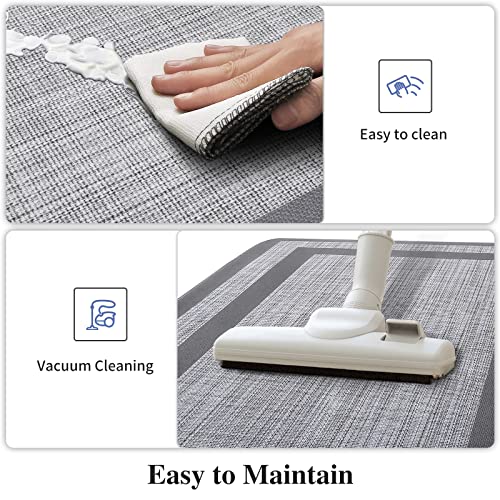 2 PCS Black and Gray Anti-Fatigue Kitchen Mat B5802