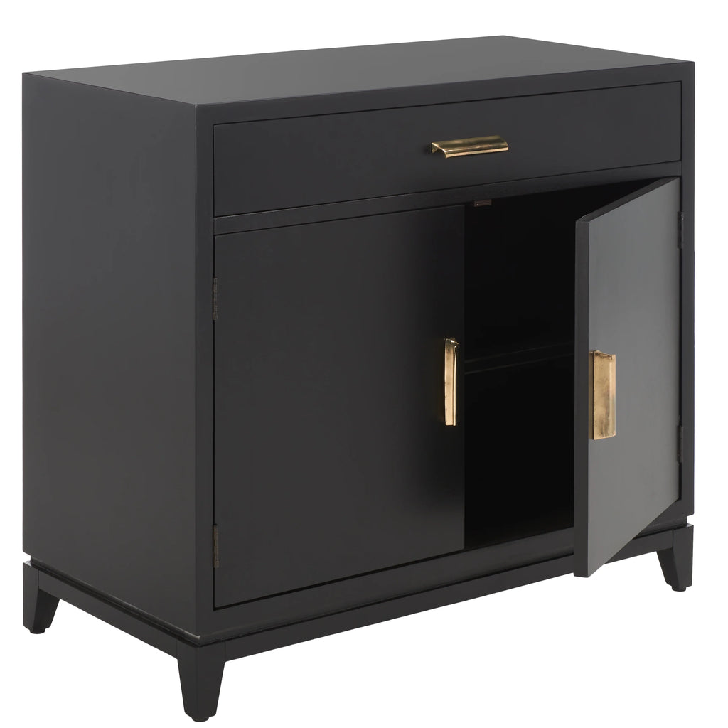 Black 2 Door 1 Drawer Chest D613008