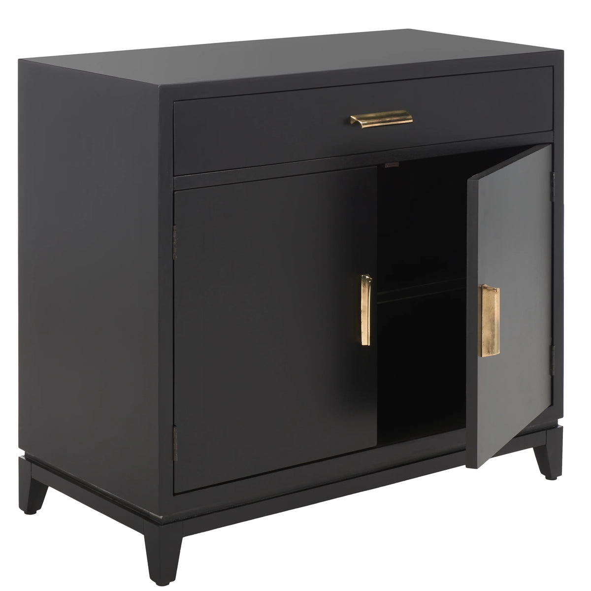 Black 2 Door 1 Drawer Chest D613008