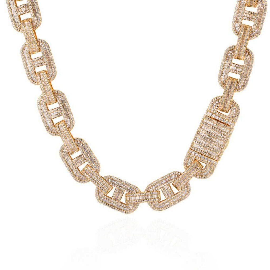 15mm Iced Out Cuban Link Chain Necklace, 16-24 Inch N839