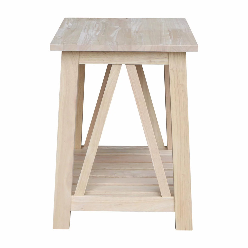 Solid Wood End Table with Shelf G60782