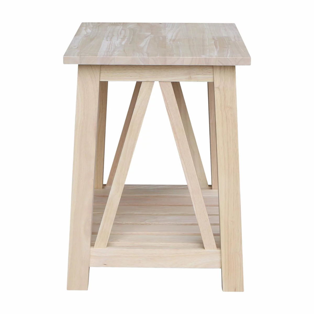 Solid Wood End Table with Shelf G60782