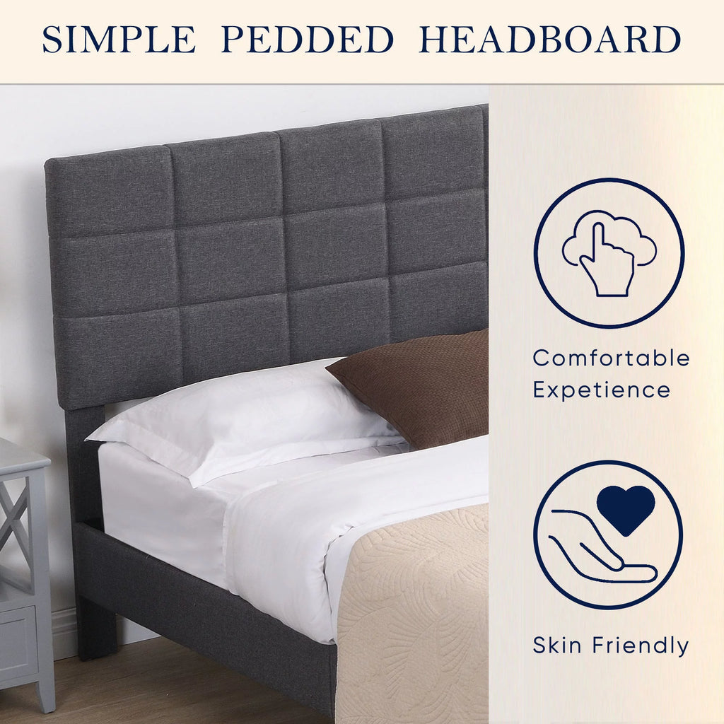Gray Upholstered Platform Bed D78320