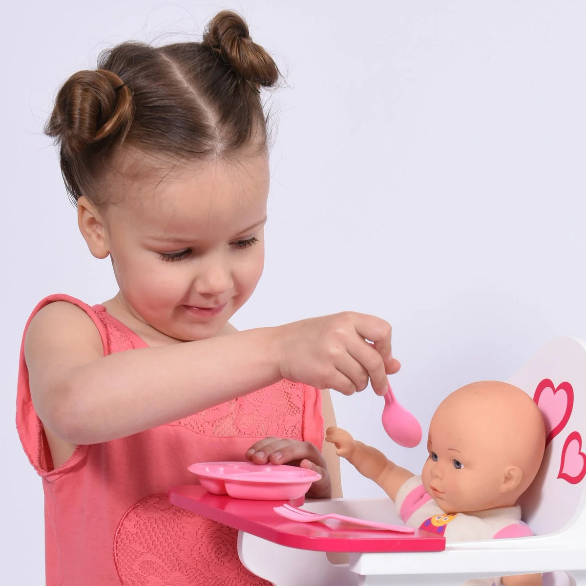 Wooden Doll High Chair with Doll Bib Fits 18" Dolls Y1469