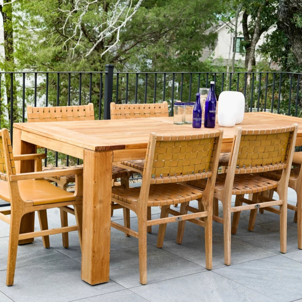 Teak Wood 8-person Long Rectangular Dining Table N725