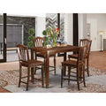 Counter Height Rubberwood Solid Wood Dining Set 5 Pieces F62756