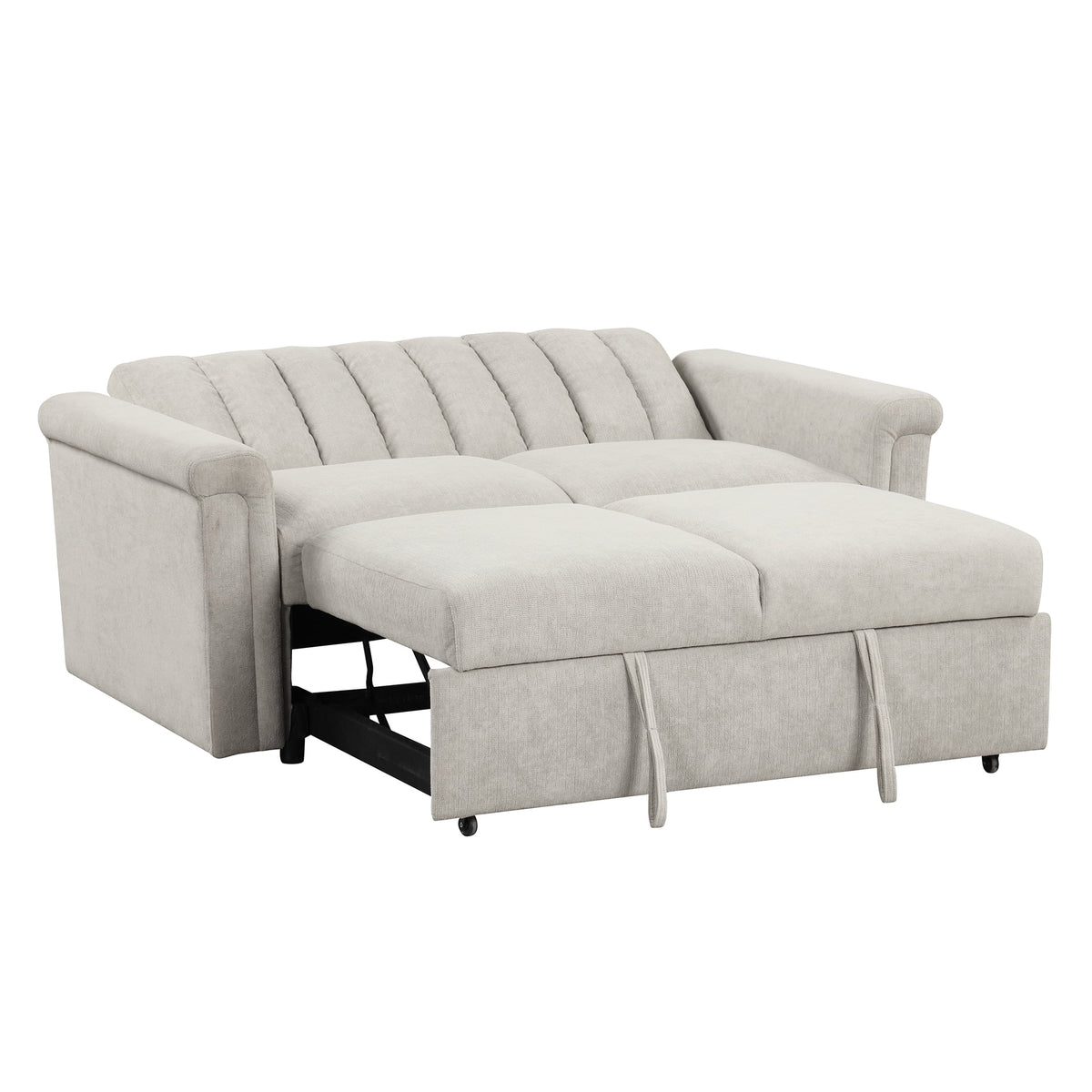 61.4" Pull Out Convertible Sleeper Sofa Bed Chenille G873