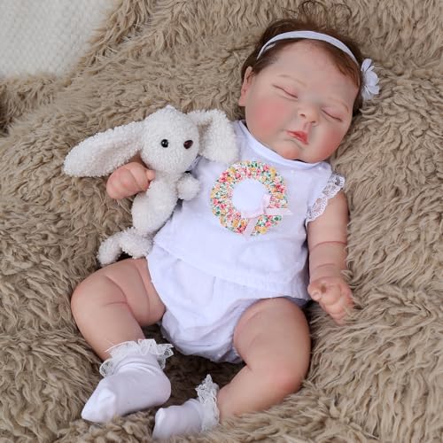 18 inch Sleeping Newborn Baby Girl Doll with Weighted Cloth Body T11483