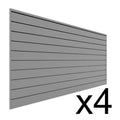 PVC Slat Wall Panel Set Light Gray 4 Panel Pack T207