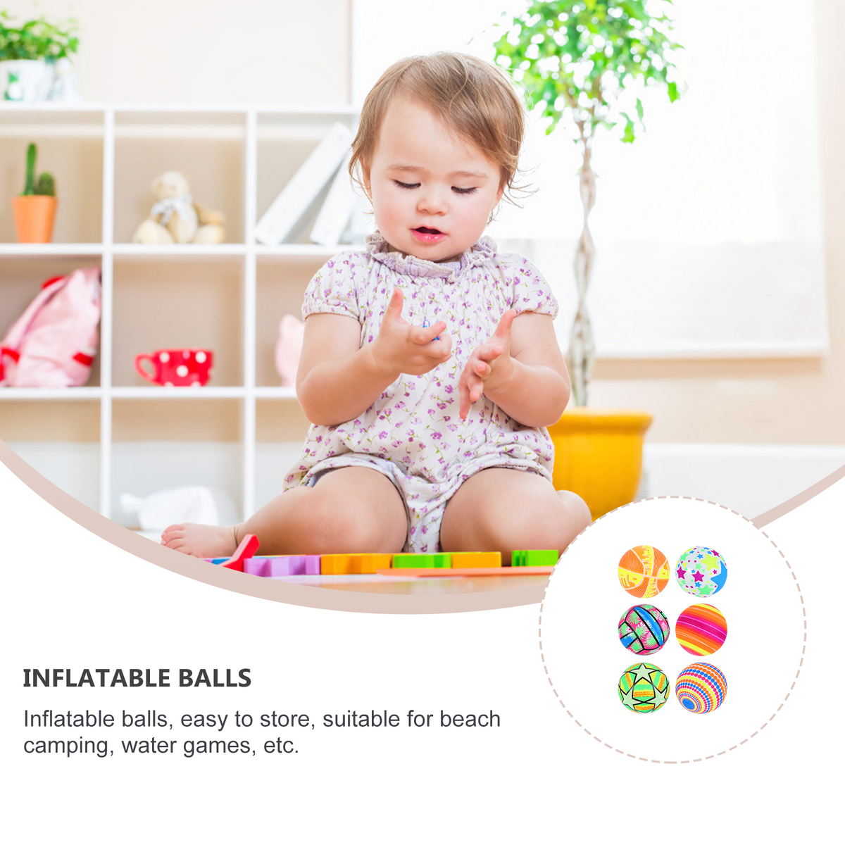 6 Pcs Inflatable Ball Pvc Toys L4339