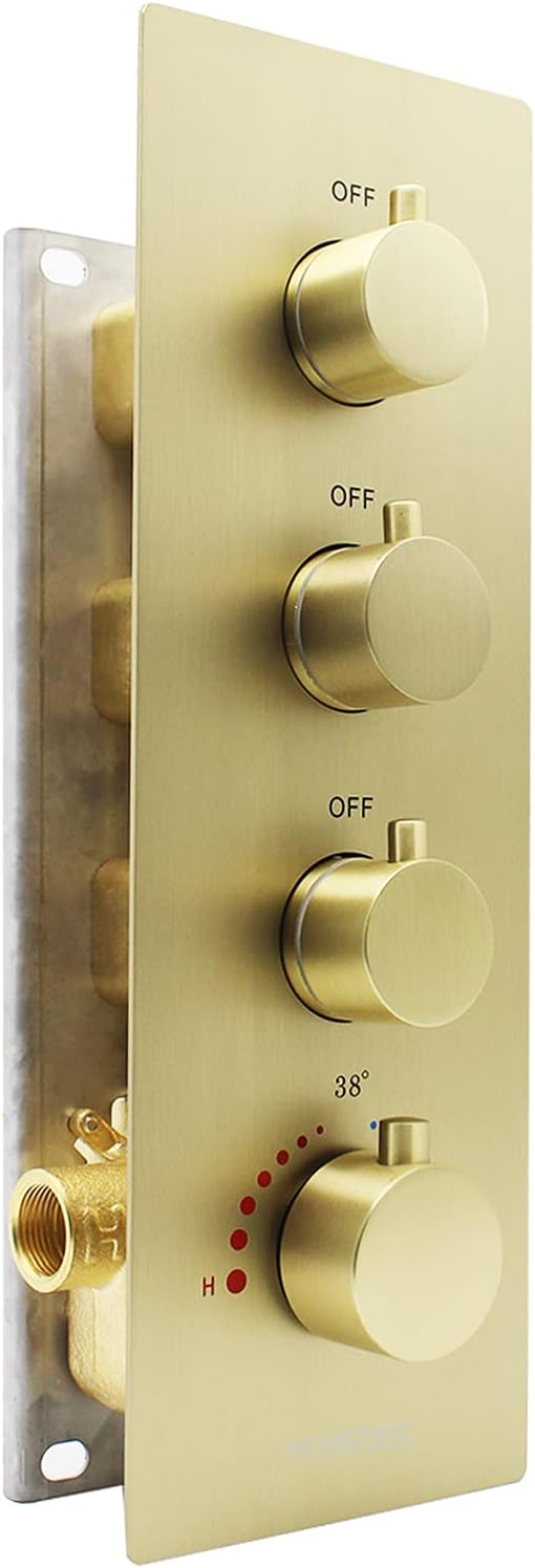 3-way Brass Thermostatic Shower Valve, Chrome J998442