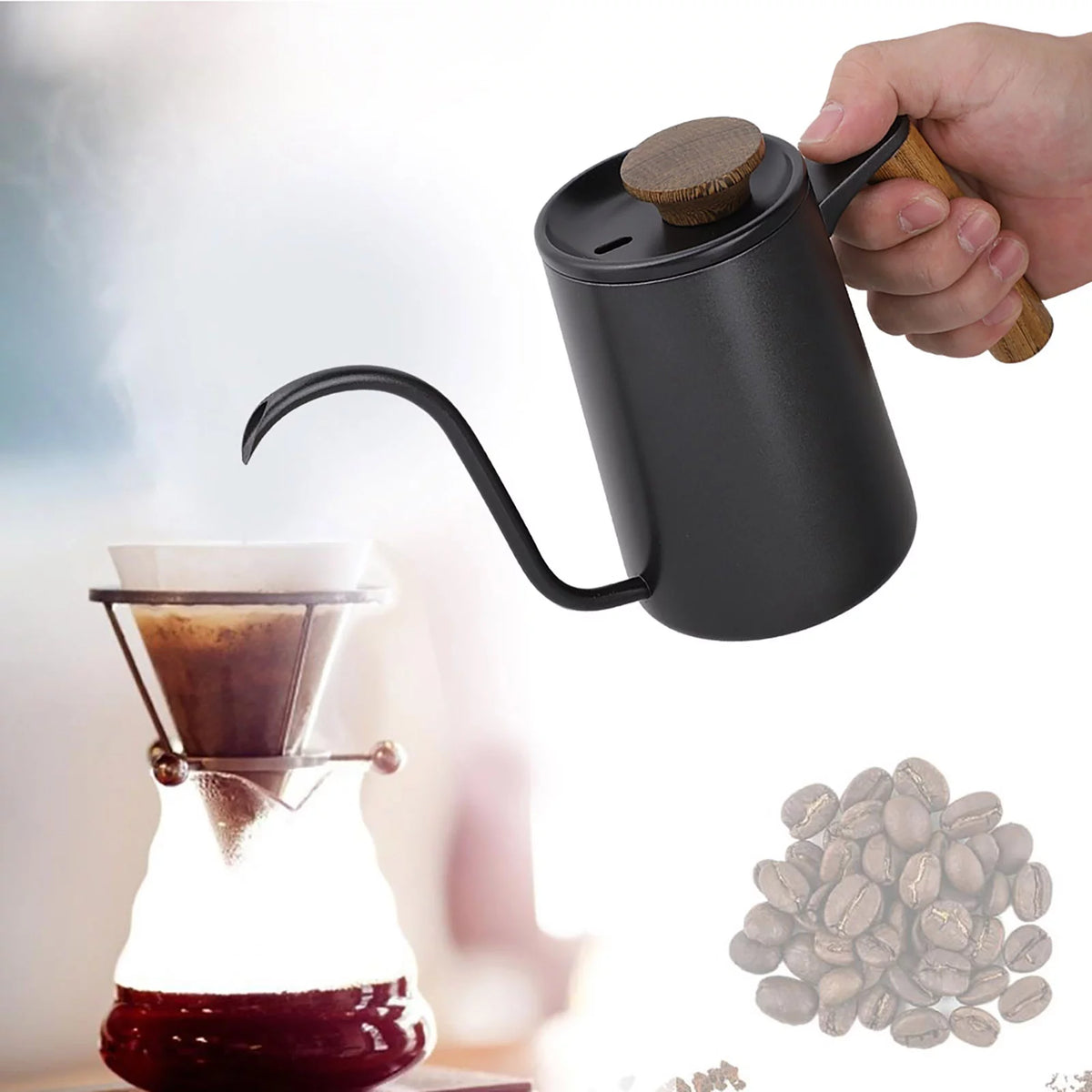 600ML Stainless Steel Gooseneck Drip Coffee Pot P756749