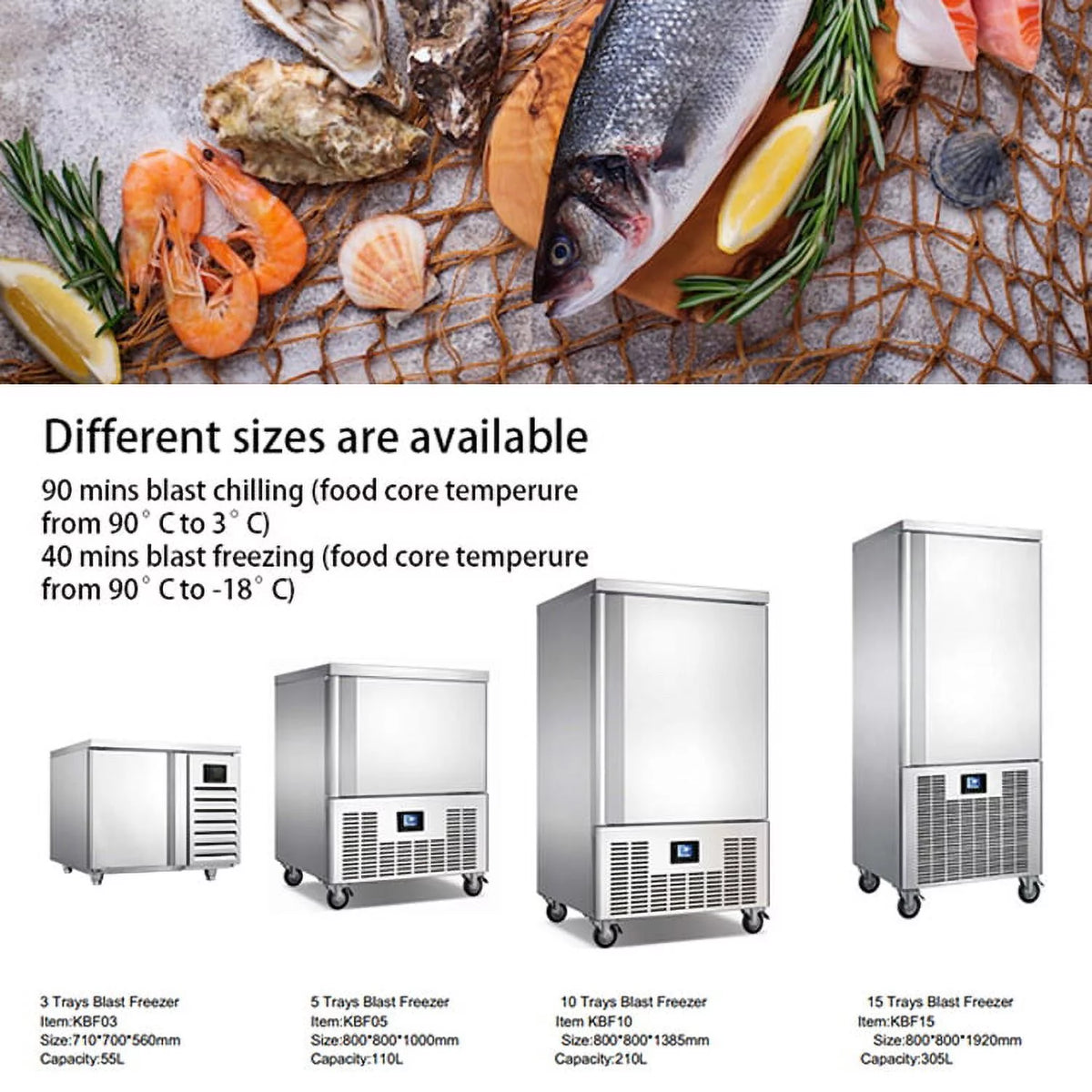 Commercial 3 Trays Blast Chiller & Freezer R3844