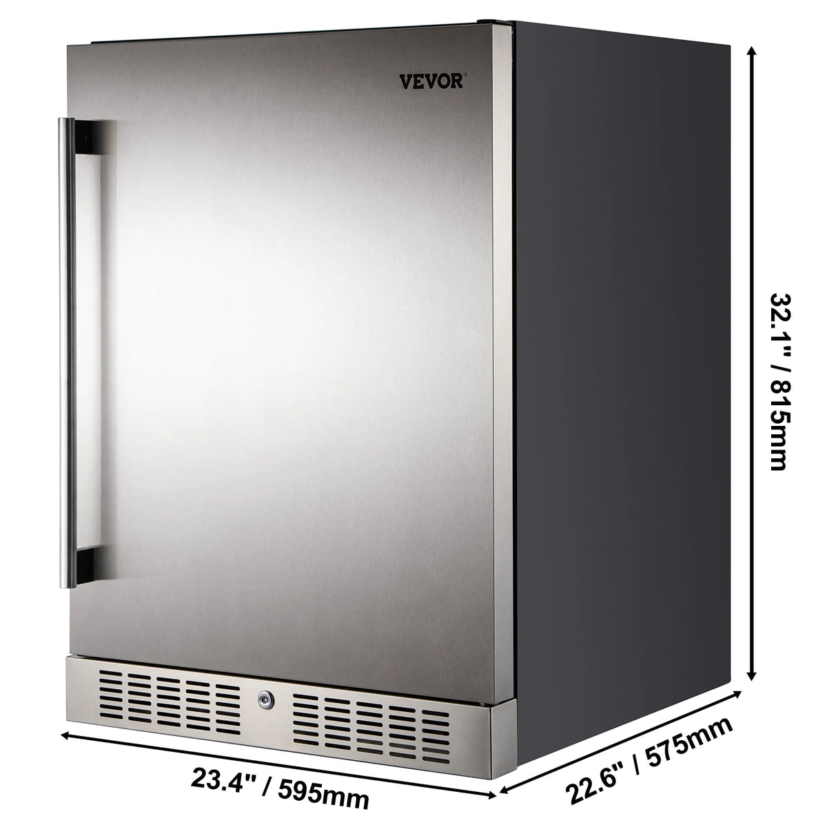 24'' Built-in Beverage Cooler 5.5 cu.ft. Reversible Door 142 Can Black & Silver A953