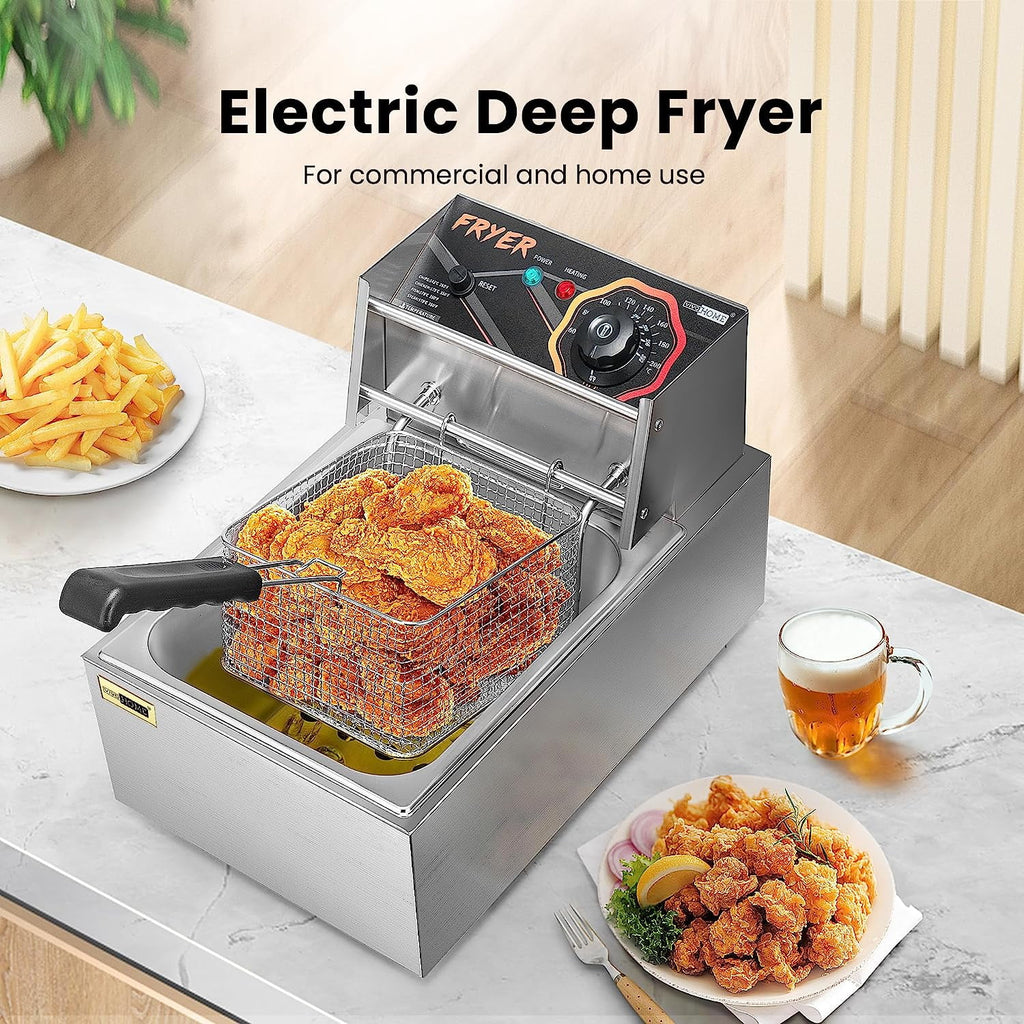 2500W 10.6 QT Electric Deep Fryer with Removable Basket N790616