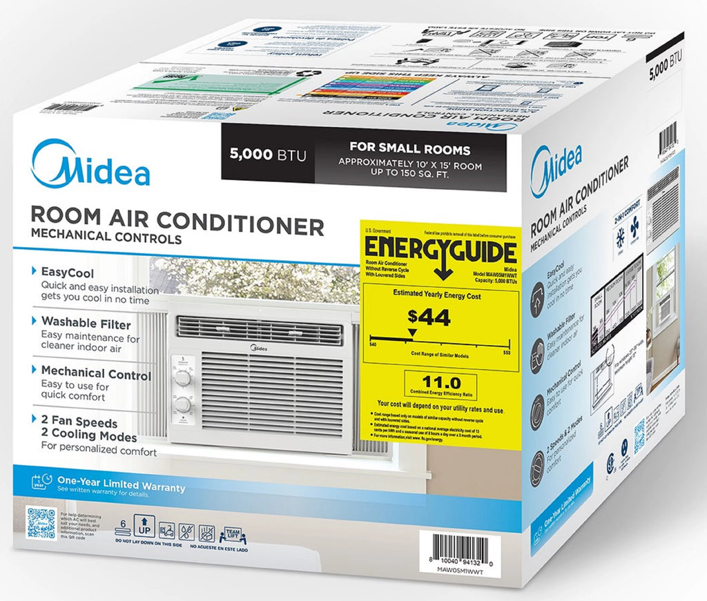 5,000 BTU 150 Sq ft Mechanical Window Air Conditioner, White O20401