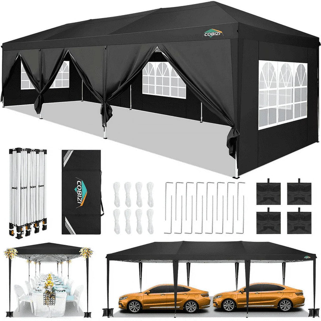 10x10ft Popup Canopy with 4 Sidewalls Blue D516