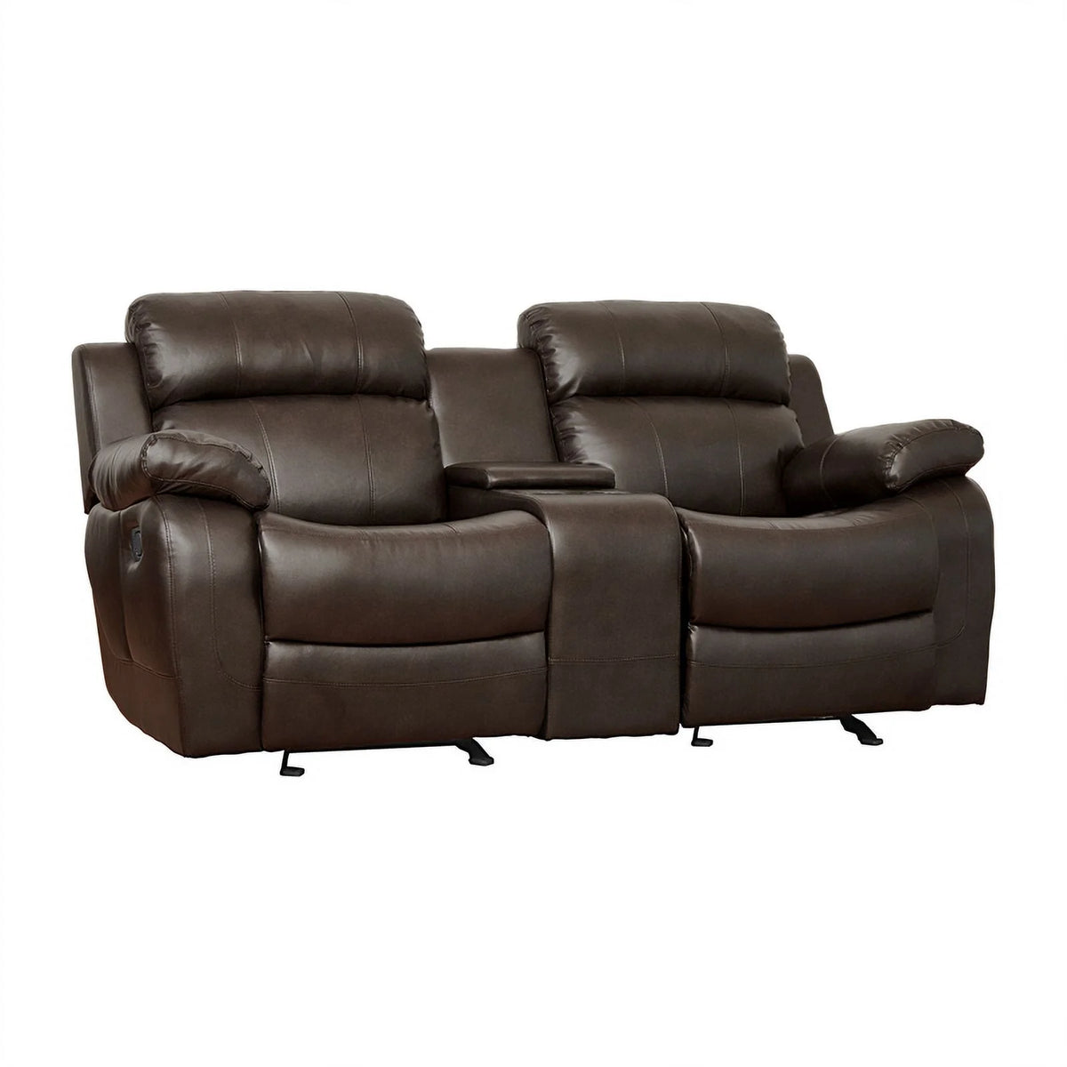 Brown Faux Leather 2-Piece Reclining Sofa Set O675