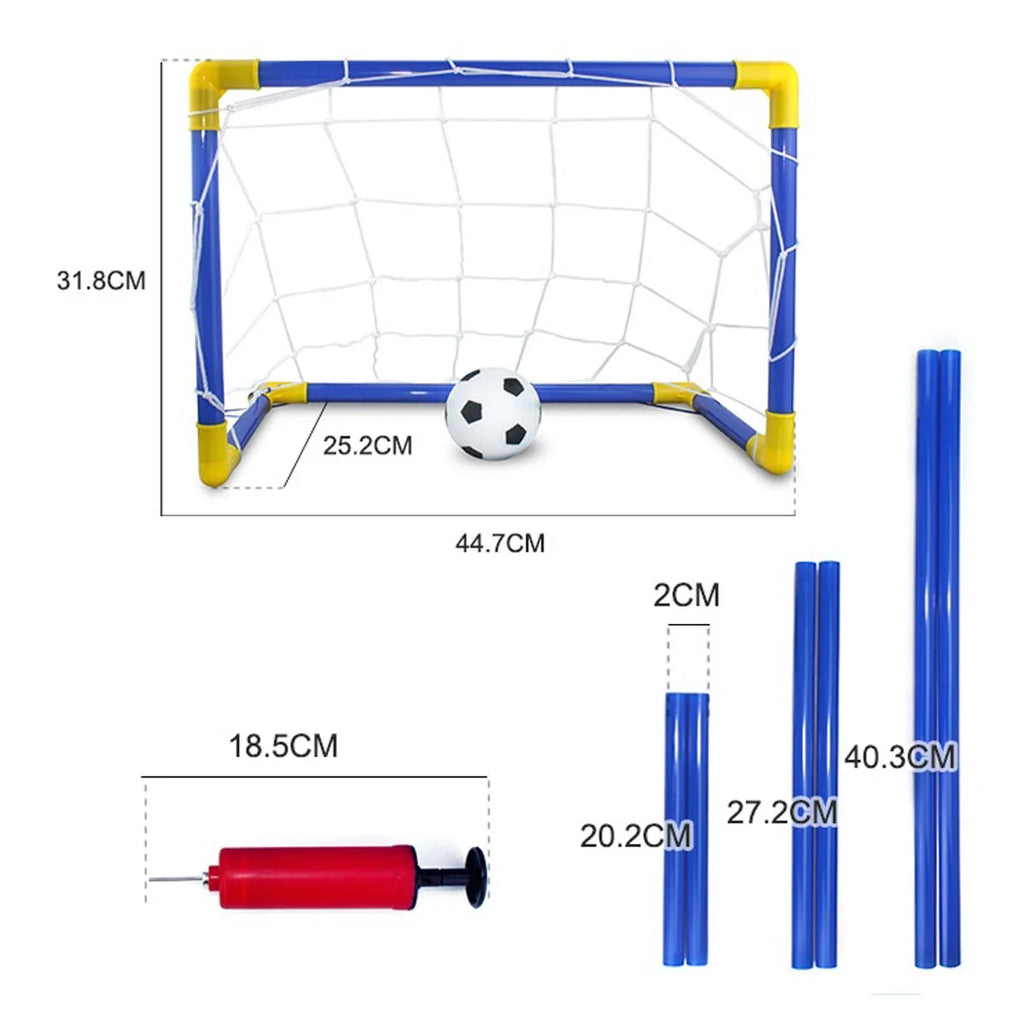 Folding Mini Soccer Ball Goal Post Net Set E85686