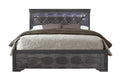 Metallic Grey Full Bed with LED Light K47556