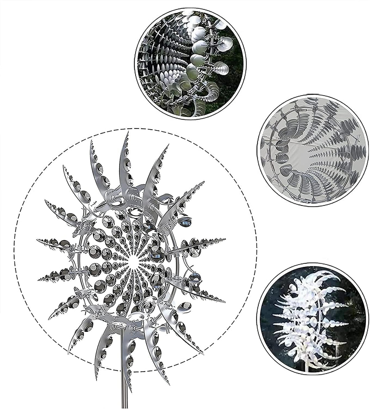 White Kinetic Windmill Spinner N9571