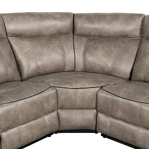 L-Shaped Faux Leather Recliner Corner Sectional Couch with Console & Cup Holders M33678