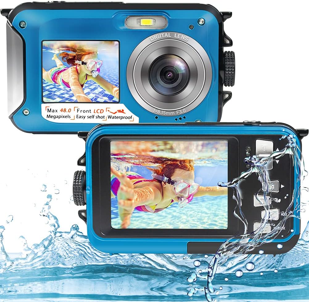 2.7K 48MP Waterproof Underwater Camera Dual Screen 16X Zoom K7178