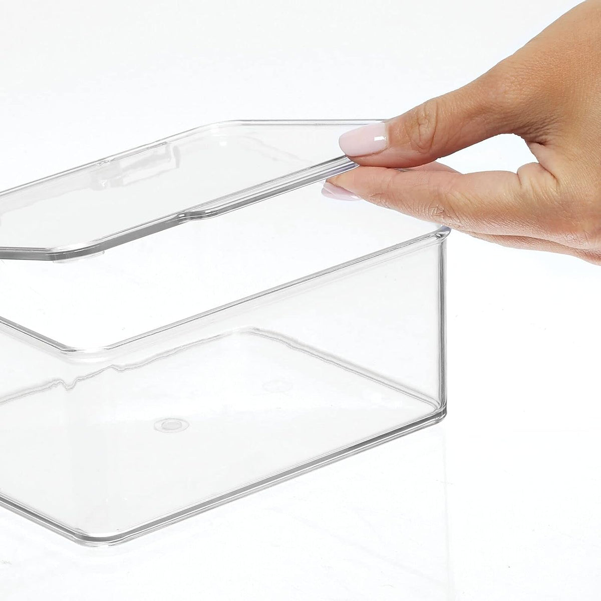 Clear 8 Pack Plastic Stackable Storage Bin with Lid O519