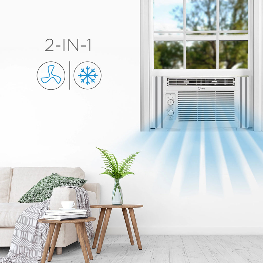 5,000 BTU 150 Sq ft Mechanical Window Air Conditioner, White O20401
