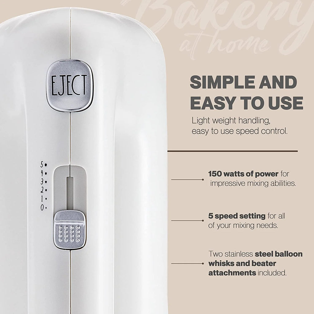 Electric Hand Mixer with Beaters and Whisk X1846