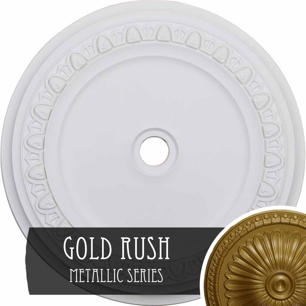 41x22OD x 4x22ID x 2 3/8x22P Hand-Painted Gold Ceiling Medallion Y8509