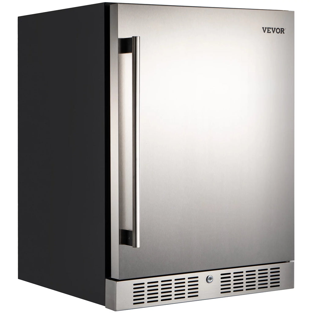 24'' Built-in Beverage Cooler 5.5 cu.ft. Reversible Door 142 Can Black & Silver A953