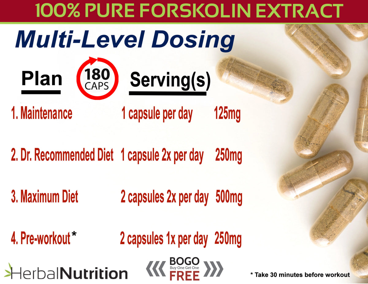 Pure Forskolin Extract 250mg 20% Coleus Forskohlii 90 Ct N232