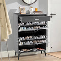 Gray 2 Flip Drawers Shoe Cabinet D353