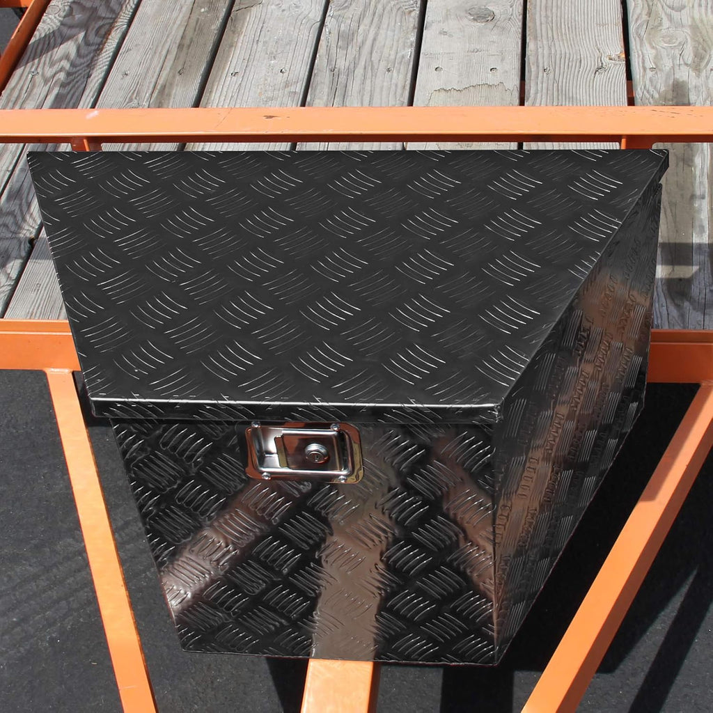 Black Aluminum Underbody Tongue Tool Box Trailer Storage with Lock B58408