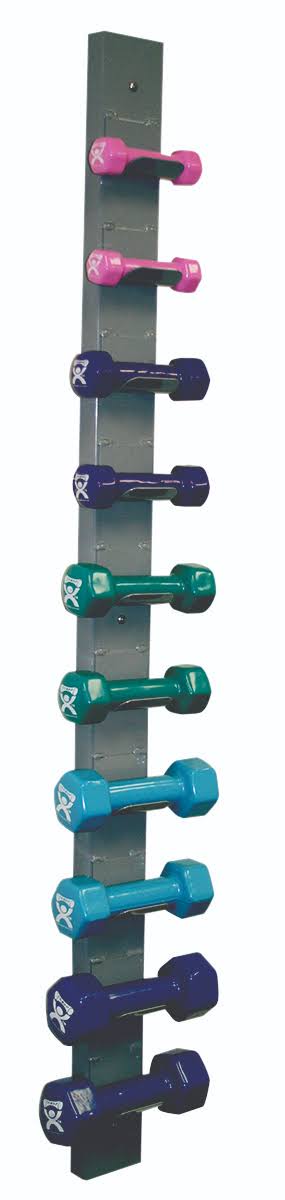 10-Piece Vinyl Coated Dumbbell Set with Wall Rack Q258