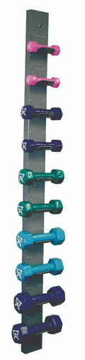 10-Piece Vinyl Coated Dumbbell Set with Wall Rack Q258