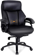 Black High Back Ergonomic Office Chair 400 lbs PU Leather L958