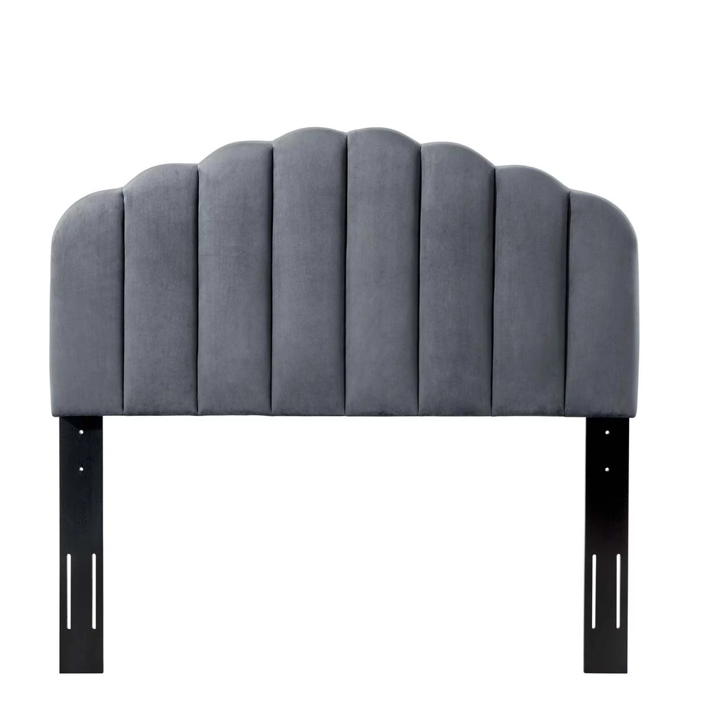 King Size Velvet Dark Grey Headboard V1188