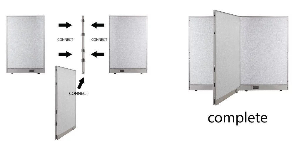 T-Shaped Freestanding Room Divider M527