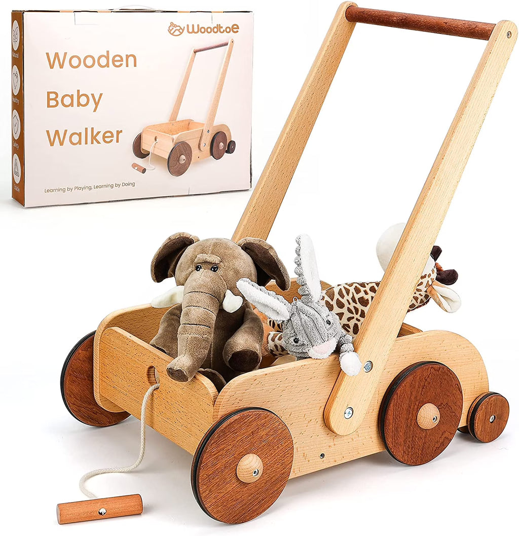 Wooden Baby Walker Push and Pull Toy Wagon S24356