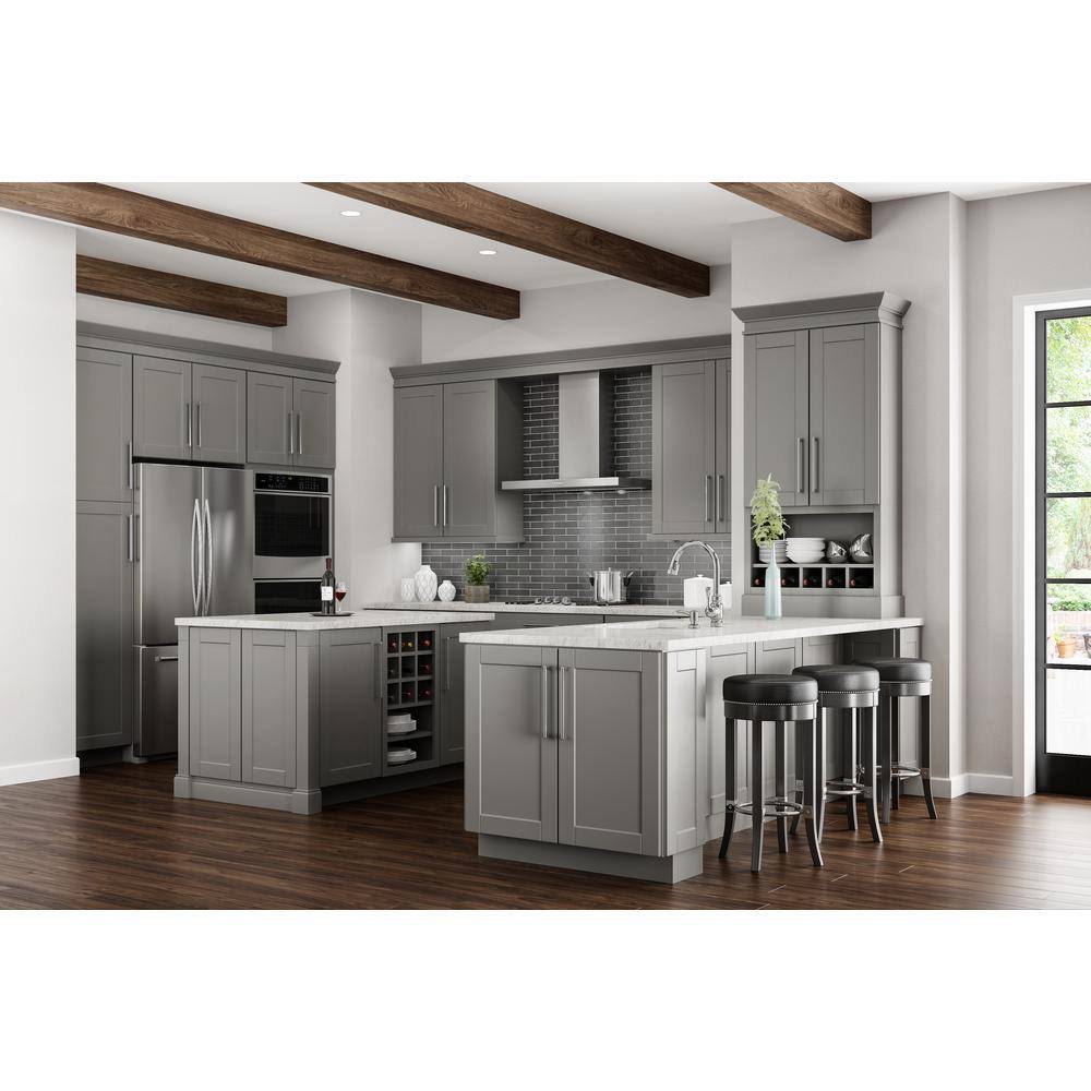 Dove Gray Farmhouse Apron-Front Sink Base Kitchen Cabinet J155