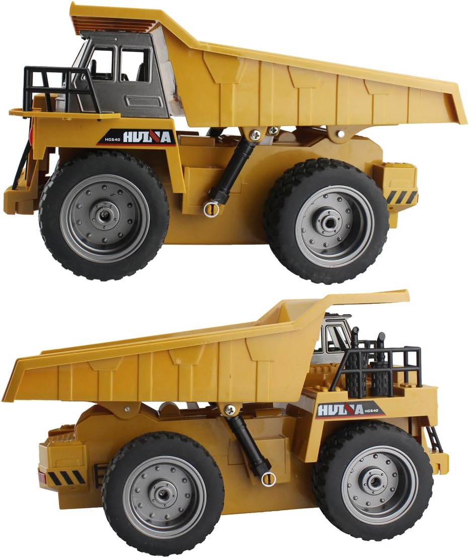 Remote Control Dump Truck 2.4Ghz RC Truck 6 Channel 4WD Construction Vehicle Toy with LED Light and Metal Cab V783