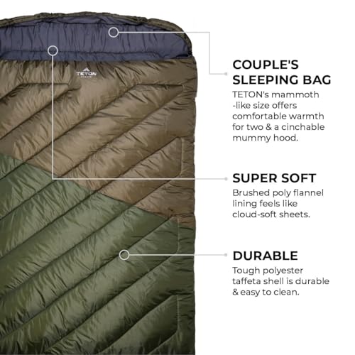 20 Degree 0 Degree Double Sleeping Bag with Compression Sack V736618