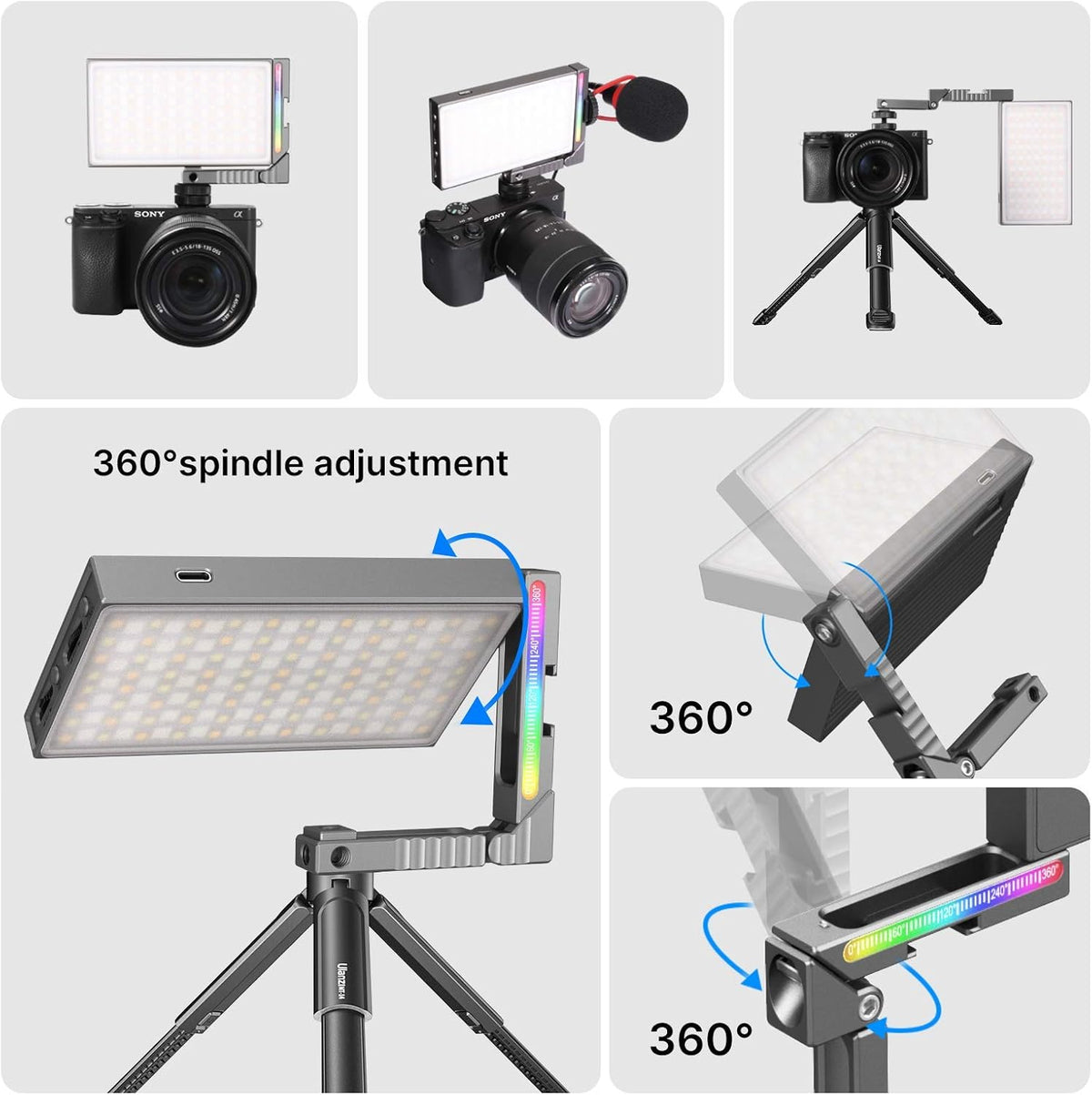 RGB LED Video Light with Magic Arm and Tripod O85935