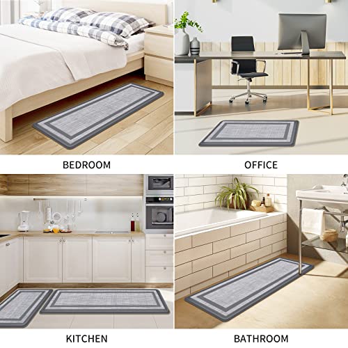 2 PCS Black and Gray Anti-Fatigue Kitchen Mat B5802