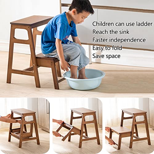 2-Step Folding Solid Wood Step Stool G707
