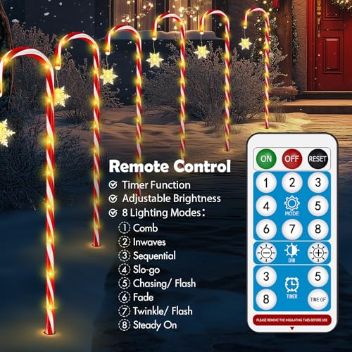 24 Pack Solar Candy Cane Lights with Remote G887